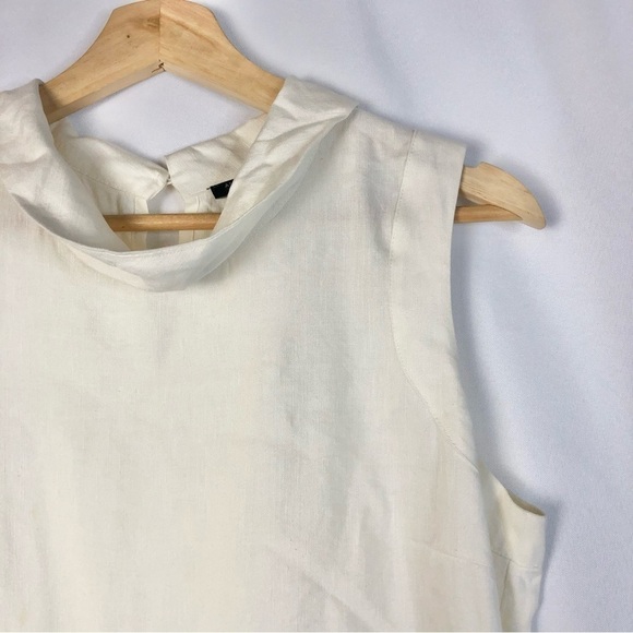 Ann Taylor Petite Ivory White Colorful Stripe Cowl Neck Sleeveless Top SP - Picture 3 of 5